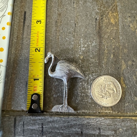 Vintage Large Flamingo Sterling Silver Brooch Pin~3.88g - Picture 7 of 8